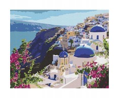 Paveikslas pagal skaičius BRUSHME, 40x50 cm, Santorinio peizažas, 1 vnt., dėžutėje