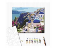 Paveikslas pagal skaičius BRUSHME, 40x50 cm, Santorinio peizažas, 1 vnt., dėžutėje