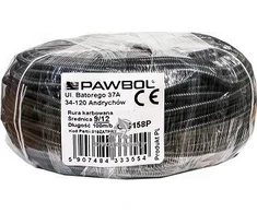 Gofruotas PVC vamzdis Pawbol 12mm (100m ritė) (juodas)
