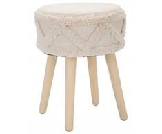 P&amp;C Boho stiliaus taburetė, medinės kojos, Ø 32 cm