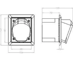 PCE Kištukinis lizdas su 32A 5P 400V / 80x97 / raudona IP44 TWIST 425- 6pkr