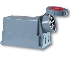 PCE Fiksuotas lizdas 125A 5P 400V raudona IP67 su spyna (145-6p)