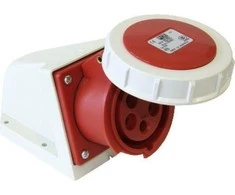 PCE Fiksuotas lizdas 32A 5P 400V raudona IP67 (1252-6p)