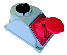 PCE Fiksuotas lizdas su jungikliu Combo- Pol 16A 400V 3P + Z + N IP44 96061540 W