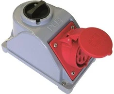 PCE Kištukinis lizdas su jungikliu L- 0- P 32A 5P 400V IP44 COMBO- POL (960625401W)