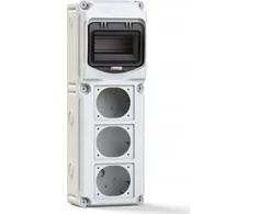 PCE ROZDZIELNICA BUDOWLANA FLEX, 6-MOD, Z 3 OTWORAMI NA GNIAZDA , MATERIAŁ ABS IP66/67, 15850603