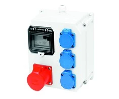 PCE Plastikiniai stacionarūs skirstomieji skydai M25 32A / 5 16 / 5 2xGS, neapsaugoti IP44 - 9013013W