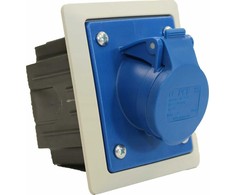 PCE Panel lizdas su dėžute 16A 3P 230V /80x97/ mėlynas IP44 TWIST 413-6pkr