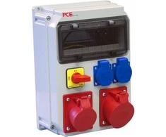 PCE 90EKO003 ECOLINE 32A/5P 16A/5P 2GS R.0-1 stacionarūs skirstomieji įrenginiai be IP44 apsaugos 90EKO003