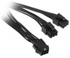 Kolink Adapteris 6-Pin-PCIe to 2x 6-Pin-PCIe-Stecker, juodos spalvos, 15cm