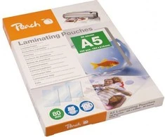 Peach Laminavimo folija, A5, 80 mikronų, termo, 100 vnt.