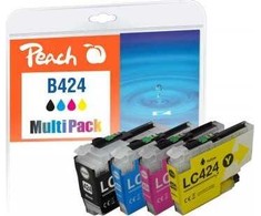 Peach Peach PI500-389 rašalo kasetė 4 vnt. Originali Standartinė išeiga Juoda, Žydra, Purpurinė, Geltona