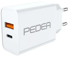 Pedea „Reiselader Dual PD 20W“ įkroviklis, skirtas USB tipo A/C, baltas, 20 vnt. pakuotė