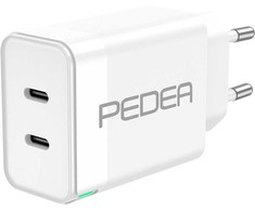 PEDEA 40W USB-C (PD) greitasis įkroviklis – 2 prievadų kelių prievadų mobiliojo telefono įkroviklis su USB-C, baltas