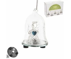 Mondex 8 cm LED STIKLINIS VARPELIS IR BATERIJOMIS MAITINAMAS ANGELAS