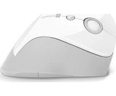 Connect It PRIJUNK JĄ SVEIKATAI, ergonomiška vertikali pelė, (+ 1x nemokama AA baterija), belaidė, BALTA