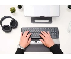 Pelė Carruzzo Contour Design RollerMouse Go Dock atrama riešui Plastikas, Veganiška oda Juoda, Pilka