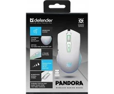 Belaidė pelė DEFENDER PANDORA RF Baltas 3200dpi 7P