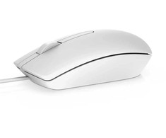 Pelė DELL MS116, Abiem rankoms, Optinis, USB A tipo, 1000 DPI, Balta