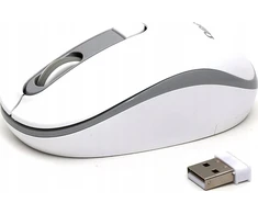 Pelė Omega Bevielė pelė Pelė WIRELESS 1000/1200/1600 DPI Baltas-Pilkas [45862]