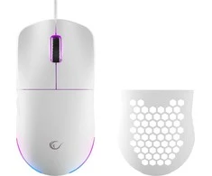 Pelė Rampage BLINK myszka žaidimams su laidu USB, 12800 DPI, RGB, sensor optyczny, balta
