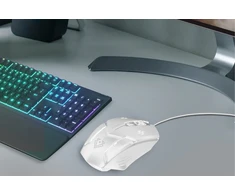Pelė Vertux Vertux su laidu žaidimų pelė SENSEi balta 3200dpi LED 6 mygtukai