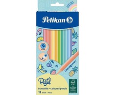 Pelikan Pieštukai spalvoti pasteliniai 12sp