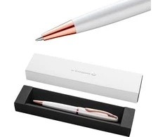 Tušinukas JAZZ NOBLE, Pelikan, baltos sp. metalinis korpusas, pasukamas, dovanų dėžutėje