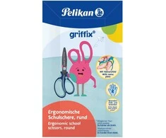 Pelikan Žirklės dešiniarank. bukais galais GRIFFIX 14cm mėta-tamsiai mėlynos