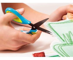 Pelikan Žirklės kairairank. GRIFFIX 15cm neon oranž.-juodos