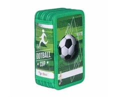 GIMBOO mokyklinis penalas su priedais, 3 skyriai, futbolo tematikos 2025, žalias