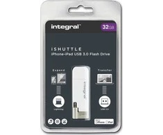 Integral Integruotas „iShuttle“ – kompaktiškas ir patogus USB 3.0 atmintukas su papildoma „Lightning“ jungtimi