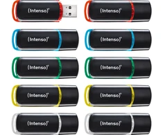 Pendrive Intenso Intenso 3511551 pamięć USB 4 GB USB Typu-A 2.0 Juodas, Raudona, Žalias, Permatomas, Geltonas, Mėlyna