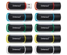 Pendrive Intenso Intenso 3511561 pamięć USB 8 GB USB Typu-A 2.0 Juodas, Raudona, Žalias, Permatomas, Geltonas, Mėlyna