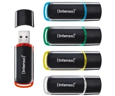 Intenso 3511595 pamięć USB 64 GB USB Typu-A 2.0 Juodas, Raudona, Žalias, Permatomas, Geltonas, Mėlyna