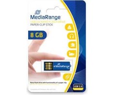 Mėlyna MediaRange USB Nano 8 GB, USB-Stick - mėlynas, USB-A 2.0, with Broklammer-Funktion