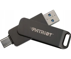 Flashdrive PATRIOT Rage R550 128GB 100MB/S USB A+C Swivel Design (PE128GR550DSAD) Juodas