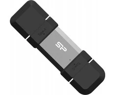 „Silicon Power Dual USB Drive“ | Mobilus C51 | 128 GB | USB Type-A ir USB Type-C | Sidabrinis