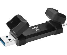 Silicon Power Portable Išorinis kietasis diskas SSD | DS72 | 500 GB | USB Type-A/USB Type-C 3.2 Gen 2 | Juodas