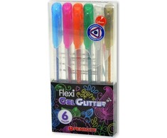 Penmate Gelinis rašiklis Flexi Abra Gel, 6 spalvos, blizgučiai