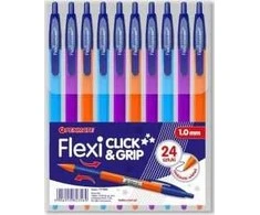 Penmate Flexi Click&amp;Grip rašiklių mišinys mėlynas (24 vnt.)