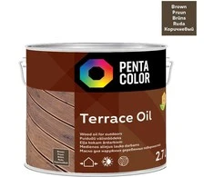 Terasų aliejus Pentacolor Terrace Oil, ruda, 2.7 l