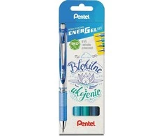 Pentel EnerGel BL77 tušinukai, mėlyni, raminantys (4)