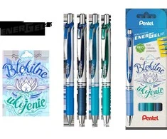Pentel EnerGel BL77 tušinukai, mėlyni, raminantys (4)