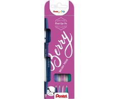 Pentel Fineliner SES15B-4 Sign Pen BERRY - (4 stk.)