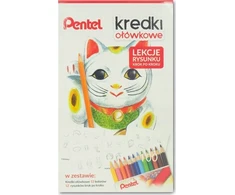 Pentel Pentel pieštukų kreidelės (+ piešimo pamokėlės) 12 spalvų