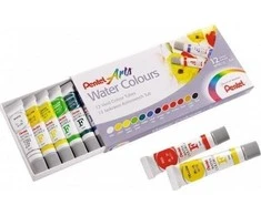 Akvareliniai dažai tūbelėse iš 12 PENTEL spalvų