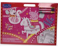 Peppa Pig Peppa Pig Fun Artist padėklas su 3 kreidelėmis ir lipdukų lapeliu