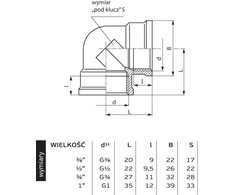 Perfexim Žalvarinė alkūnė GW 1'' (07-213-0250-000)