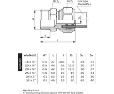 Perfexim Złączka skręcana GZ 32mm x 1'' (61-001-3225-000)